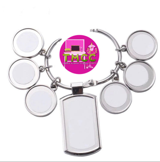 Sublimation Blank 5 charm keychain