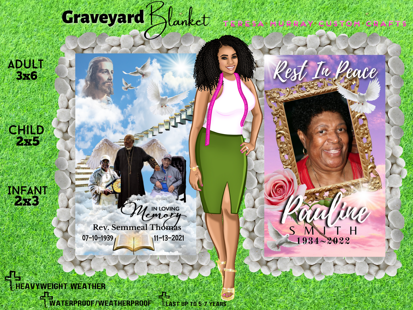Custom Memorial Graveyard Blankets