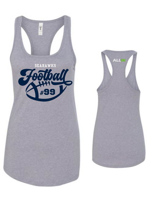 Seahawks Fan Grey RACERBACK Tank Top