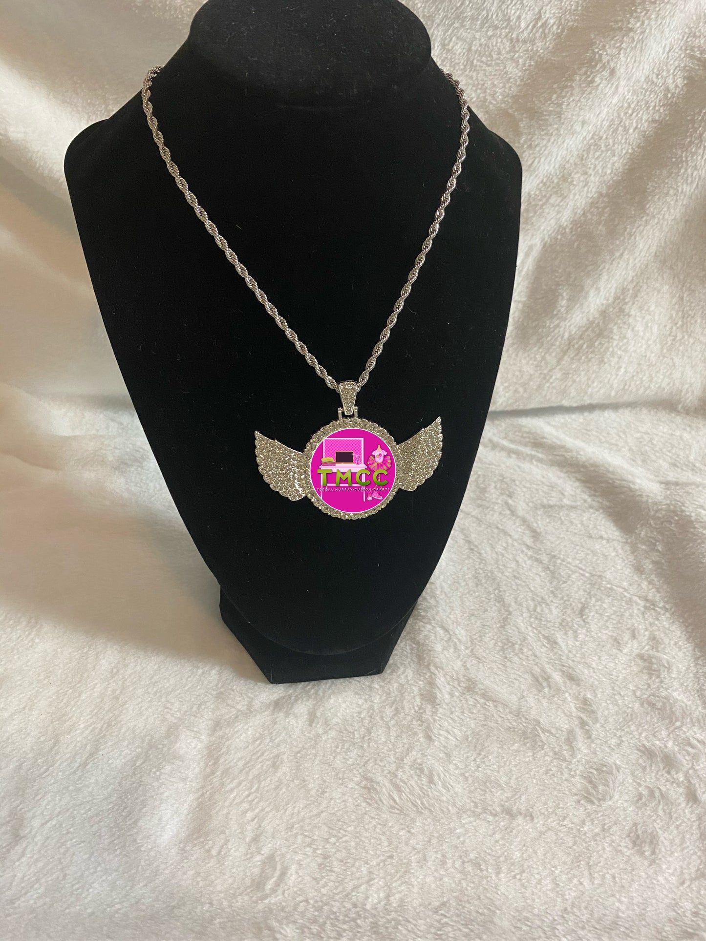 Diamond Studded Photo Necklace