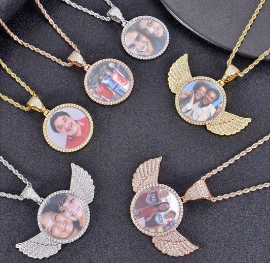 Diamond Studded Photo Necklace